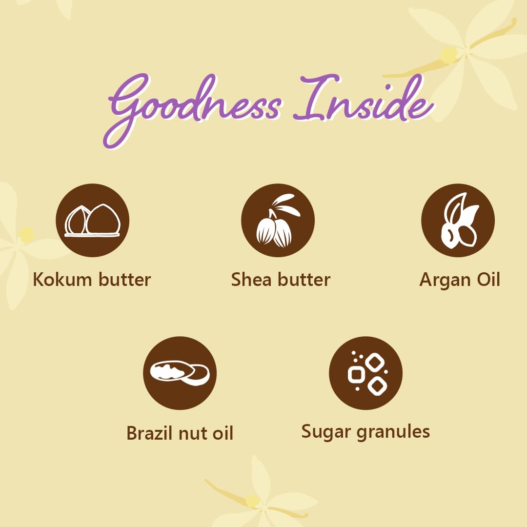 Plum BodyLovin' Vanilla Vibes Sugar Body Scrub | The Ideal Winter Body Scrub | Brazil Nut Oil | Skin Brightening | Deep Moisturization | 100% Vegan Plum BodyLovin' Vanilla Vibes Sugar Body Scrub | The Ideal Winter Body Scrub | Brazil Nut Oil | Skin Brightening | Deep Moisturization | 100% Vegan