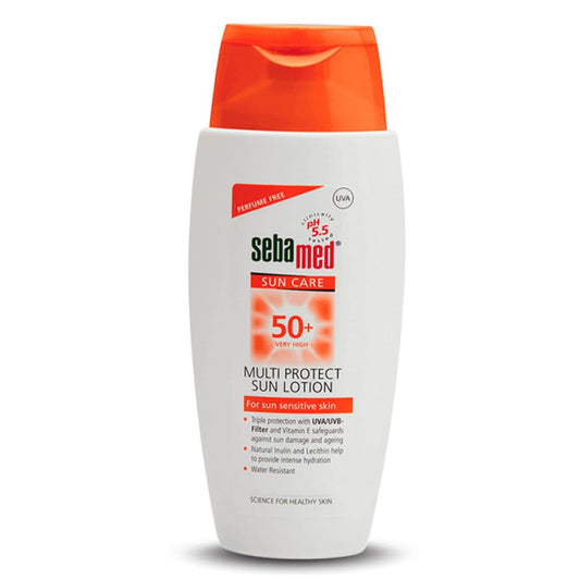 সেবামেড মাল্টি প্রোটেক্ট সান লোশন SPF 50 - জল প্রতিরোধী সানস্ক্রিন UVA/UVB সুরক্ষা সহ ভিটামিন E