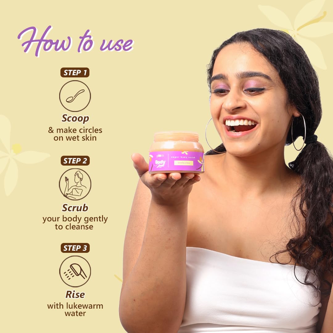 Plum BodyLovin' Vanilla Vibes Sugar Body Scrub | The Ideal Winter Body Scrub | Brazil Nut Oil | Skin Brightening | Deep Moisturization | 100% Vegan Plum BodyLovin' Vanilla Vibes Sugar Body Scrub | The Ideal Winter Body Scrub | Brazil Nut Oil | Skin Brightening | Deep Moisturization | 100% Vegan