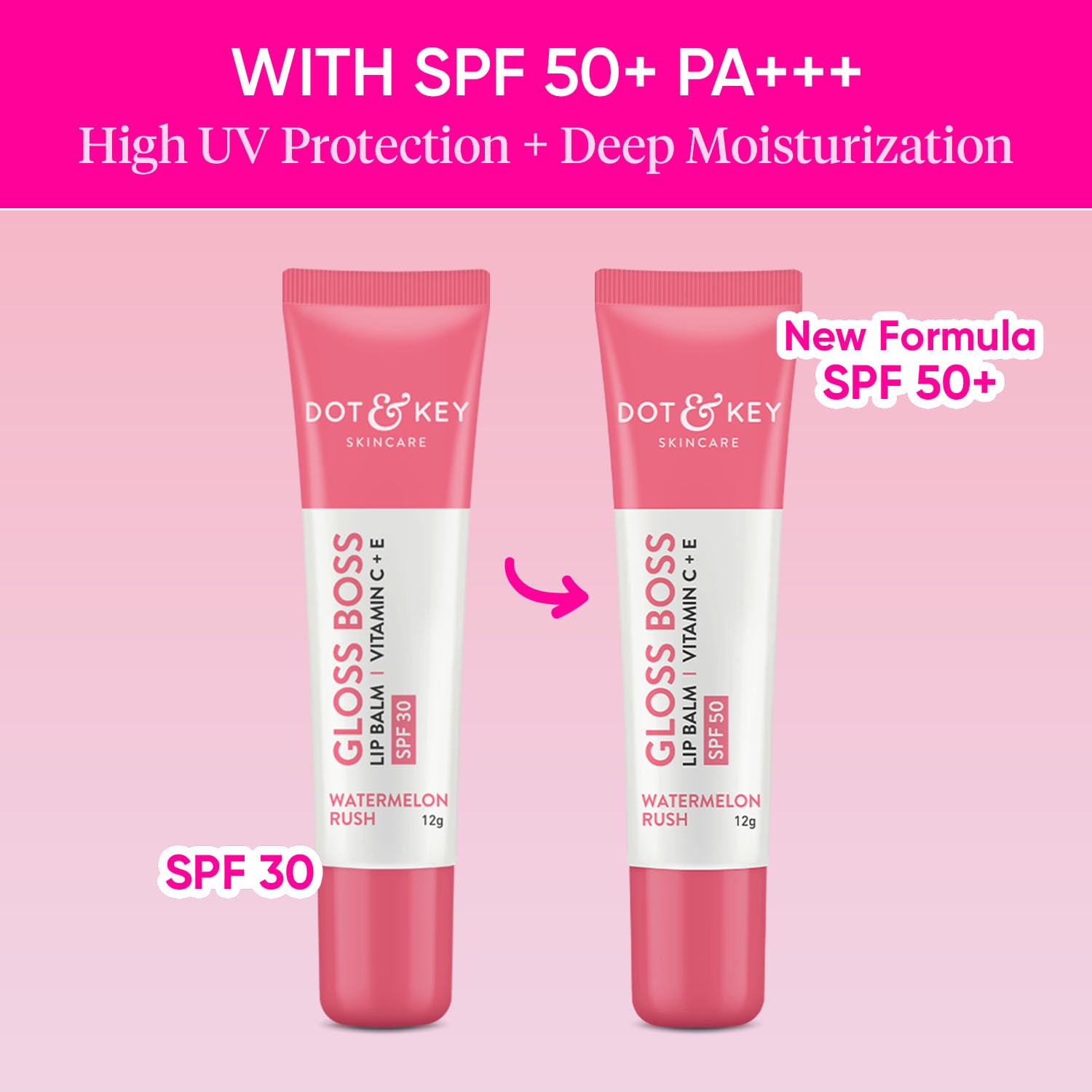 Dot and Key Gloss Boss Watermelon Lip Balm Vitamin C+ E With SPF 50 Dot and Key Gloss Boss Watermelon Lip Balm Vitamin C+ E With SPF 50