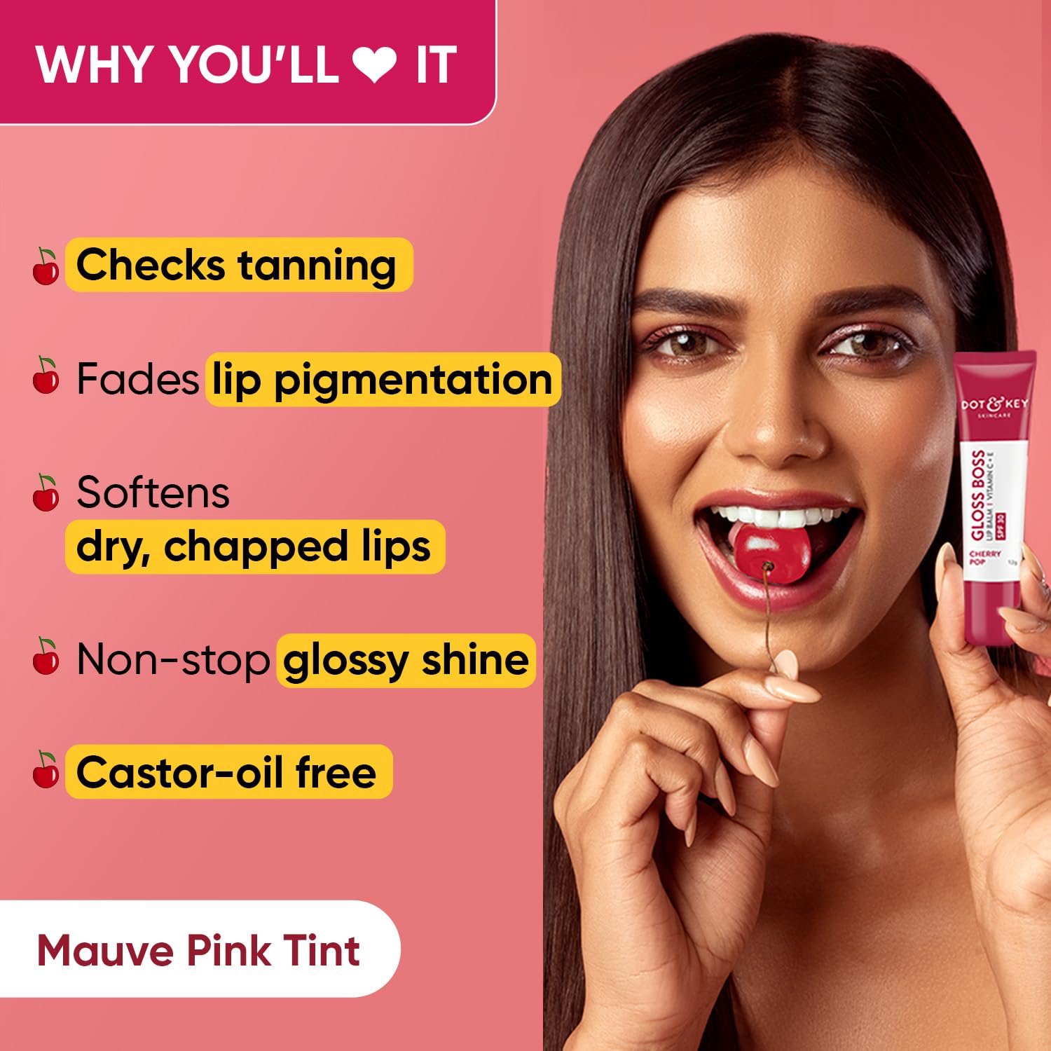 Cherry Lip Balm SPF 50 Hydrating & Tinted Cherry Lip Balm SPF 50 Hydrating & Tinted