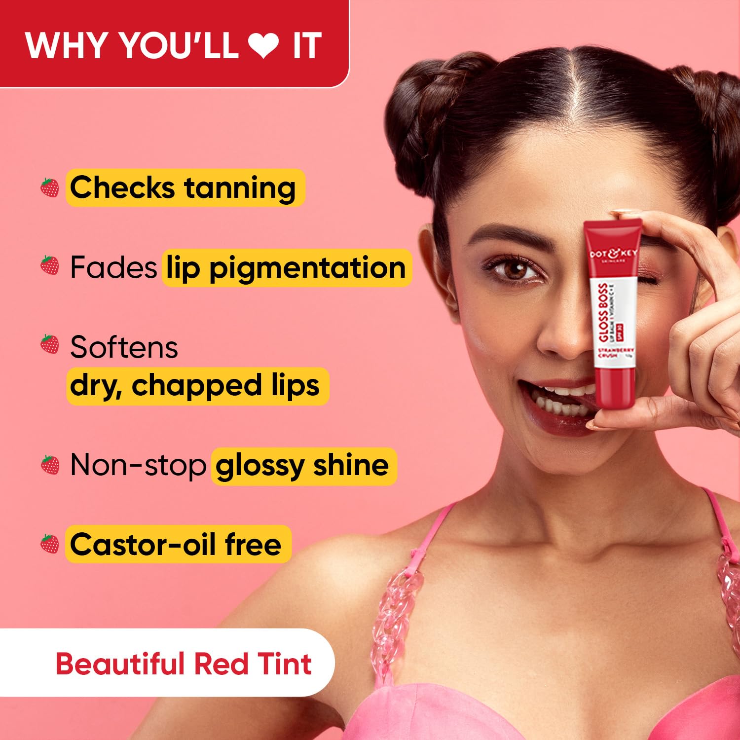 Strawberry Lip Balm With SPF 50 & Vitamin C Strawberry Lip Balm With SPF 50 & Vitamin C