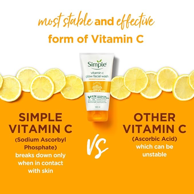 Simple Protect N Glow Vitamin C Glow Facial Wash 100ml Simple Protect N Glow Vitamin C Glow Facial Wash 100ml