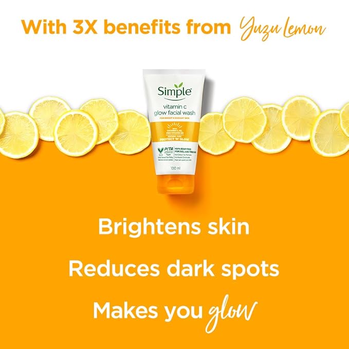 Simple Protect N Glow Vitamin C Glow Facial Wash 100ml Simple Protect N Glow Vitamin C Glow Facial Wash 100ml