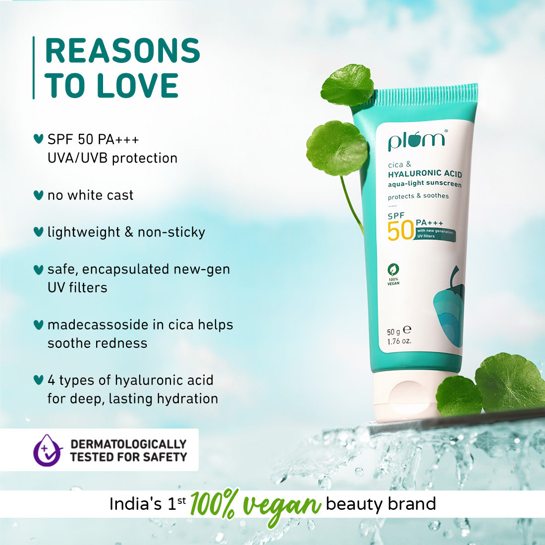 SPF 50 Sunscreen with Cica & Hyaluronic Acid