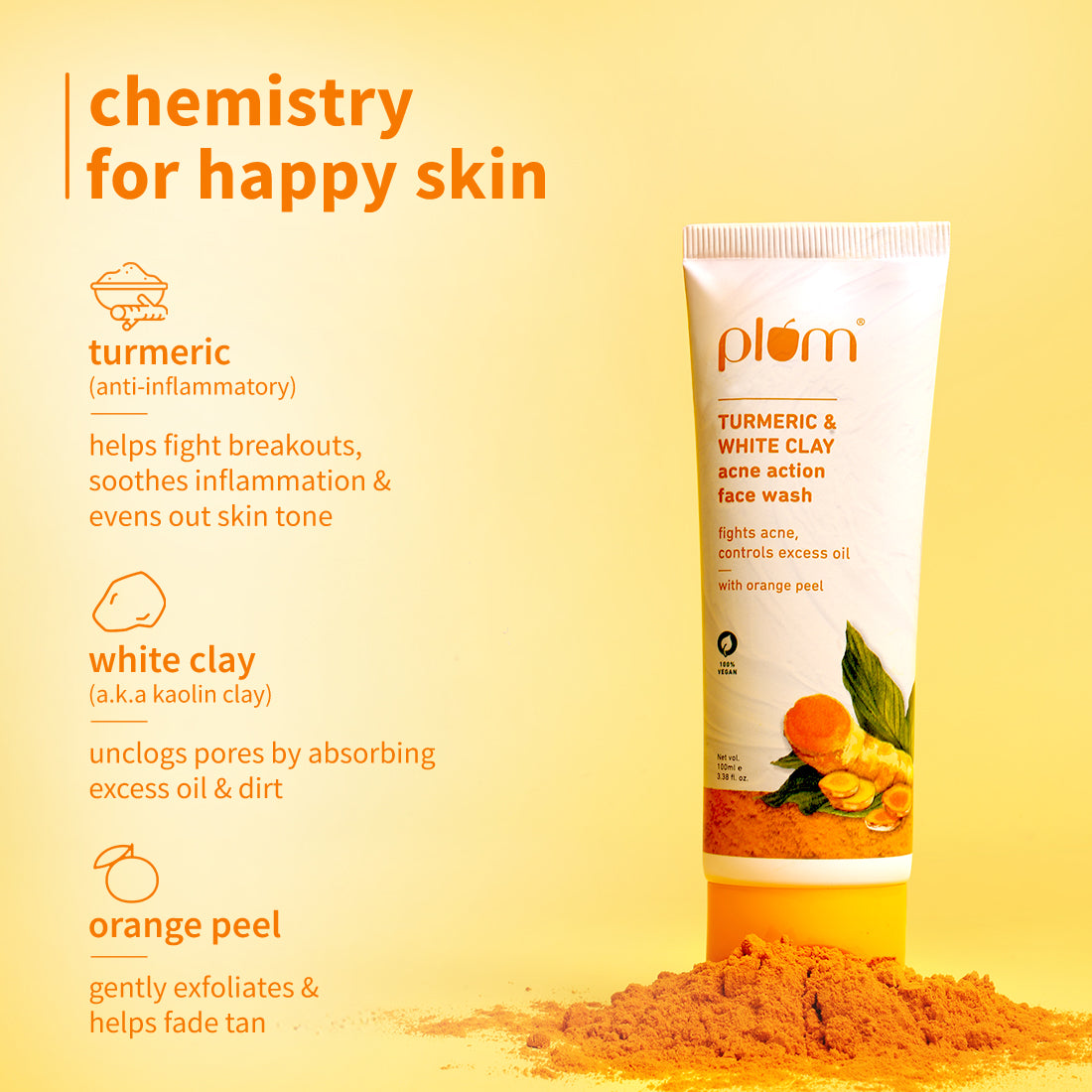 Turmeric and White Clay Face Wash for Acne