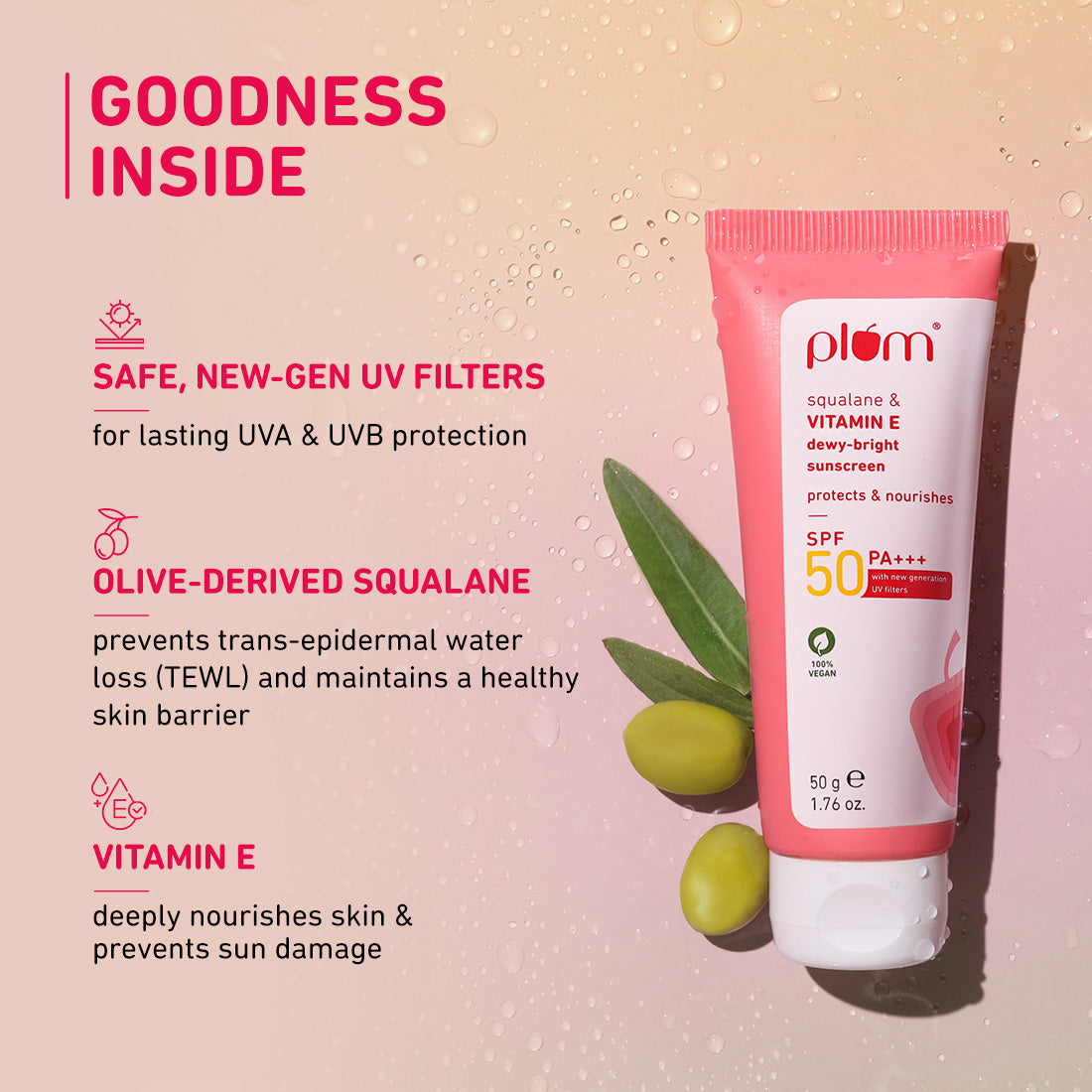 Squalane Vitamin E SPF 50 Dewy Sunscreen