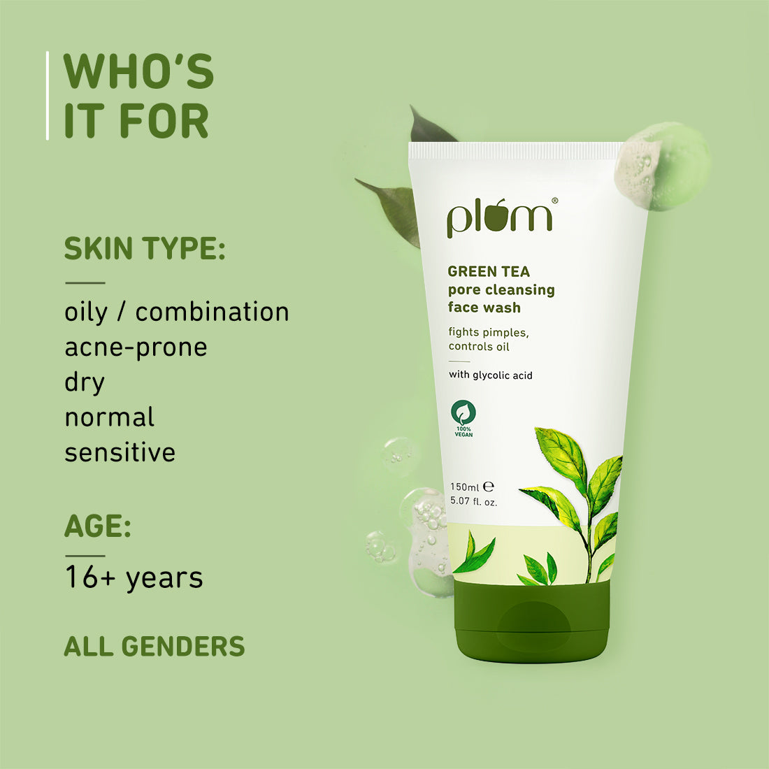 Pore Cleansing Face Wash with Green Tea
