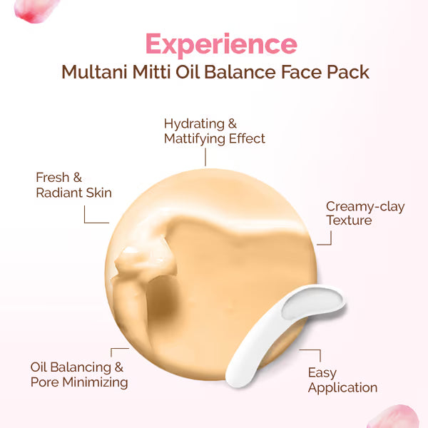 Multani Mitti Oil Balance Face Pack with Multani Mitti & Bulgarian Rose for Normal to Oily Skin