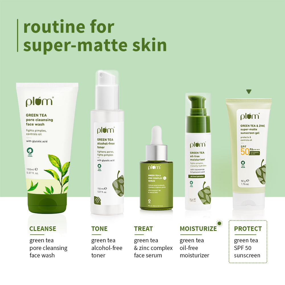 Green Tea Zinc Matte Sunscreen Gel for Oily Skin