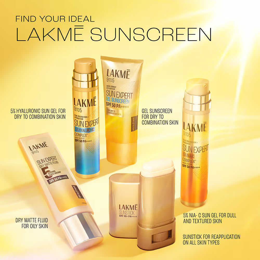 Lakme Sun Expert Dry Matte Fluid SPF 50++++ Sunscreen with 1% niacinamide & ceramide, for oily skin & combination skin 50ml