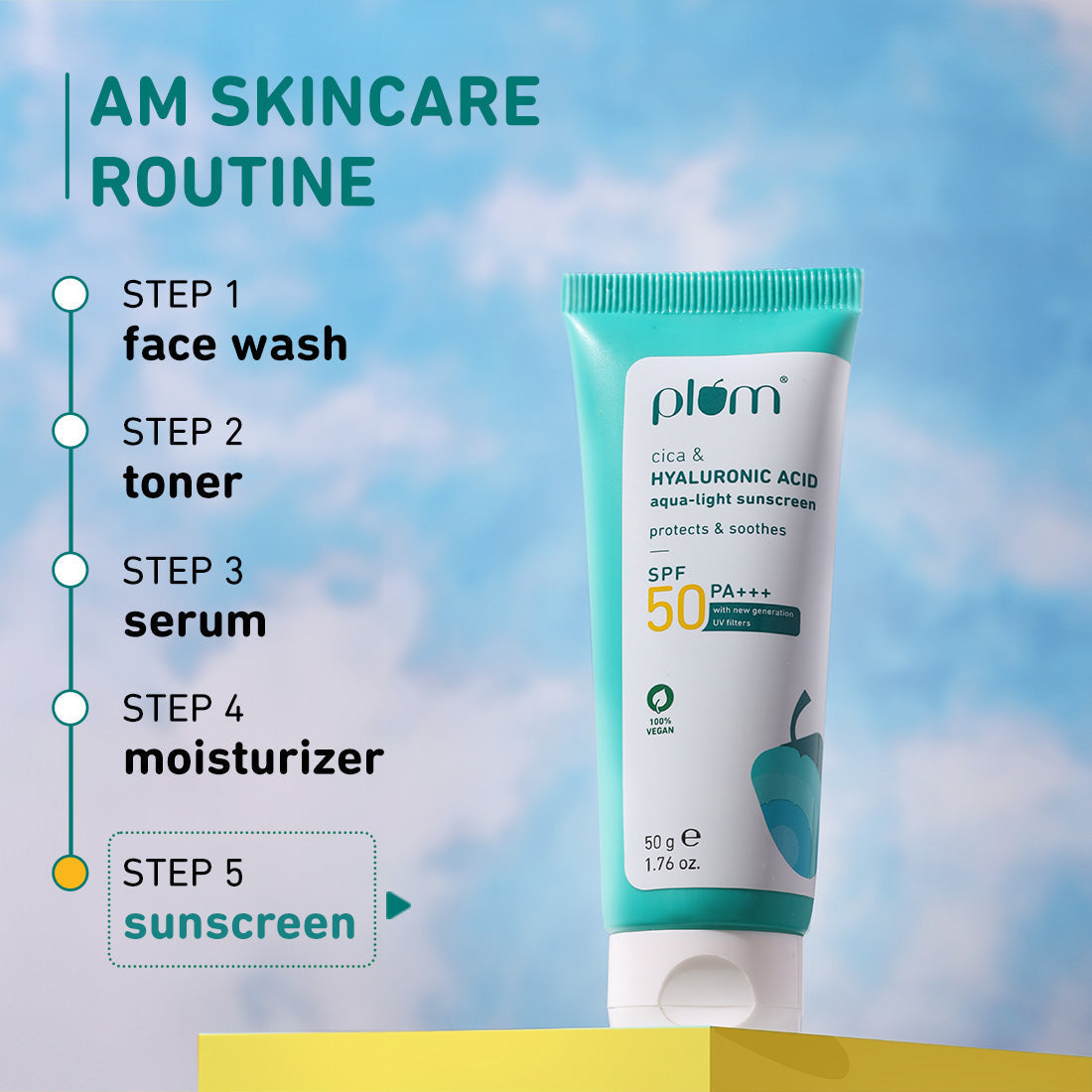 SPF 50 Sunscreen with Cica & Hyaluronic Acid