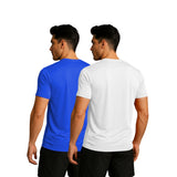 Printed Men Solid Round Neck Polyester T-Shirt (Pack of 2)