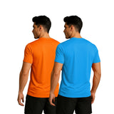 Printed Men Solid Round Neck Polyester T-Shirt (Pack of 2)