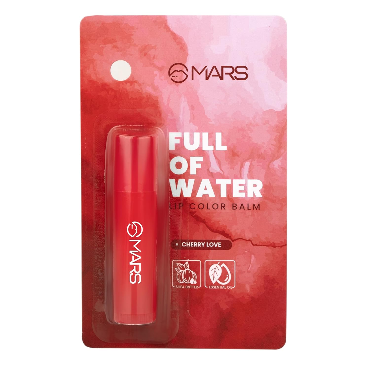 MARS Full of Water Sheer Tinted Lip Balm (4.2gm) (Cherry Love) | Enriched with Shea Butter | Hydration & Moisturising | Lightweight Formula