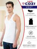 Men's White Round Neck Sleeveless Cotton Vest (Pack of 3)