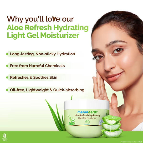 Aloe Refresh Hydrating Light Gel Moisturizer with Aloe Vera & Hyaluronic Acid for Hydrated Refreshed Skin