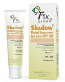 Fixderma Shadow Tinted Sunscreen SPF 50 PA+++ | Sunscreen with Vitamin E I Even Tone I Tinted Foundation Like Finish I UVA & UVB Protection | Lightweight, Broad Spectrum Protection I For All Skin Types - 30gm