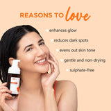 Plum Vitamin C Foaming Face Wash with Mandarin | For Glowing Skin | For Gentle Cleansing | For Hyperpigmentation & Dull Skin | Sulphate-Free | 100% Vegan
