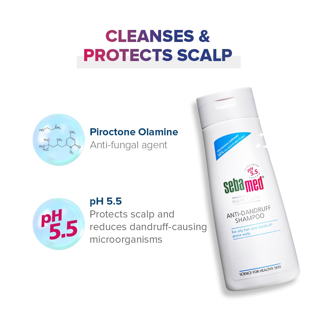 Sebamed Anti-dandruff Shampoo - Reduces Dandruff By 50% In 2 Weeks Ph 5.5 With Piroctone Olamine