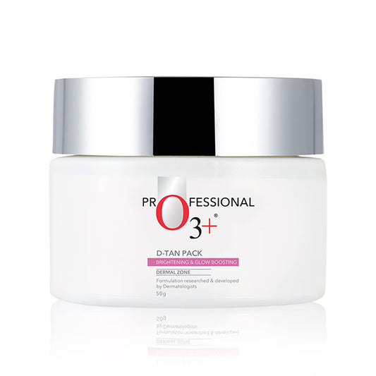 O3+ D-TAN Professional Face Pack for Instant Tan Removal & Glowing Skin with Lactic Acid, Pea Extract & Mint Extract - Ideal for All Skin Types 50g | Detan Pack for Tan Removal for Face and Body