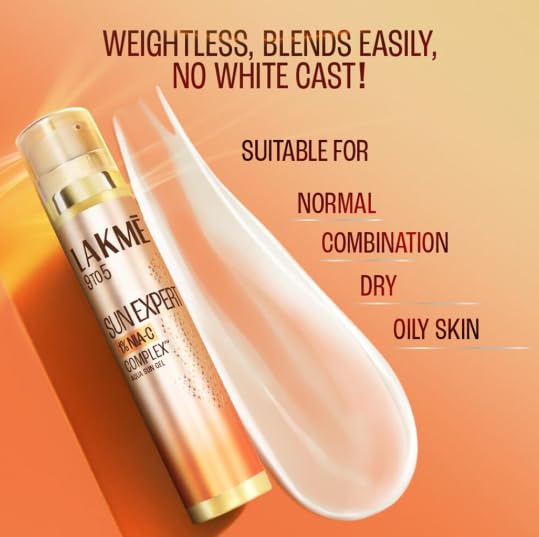 Sun Expert 5% Nia C water-light Sunscreen gel SPF 50 Pa++++ Best for Oily Skin | Even toned & Glowing Skin |Helps reduce pigmentation