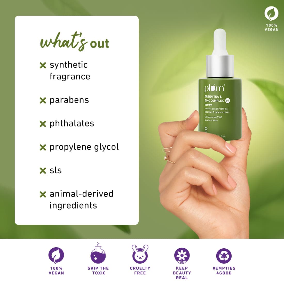 Face Serum with Green Tea for Acne Control