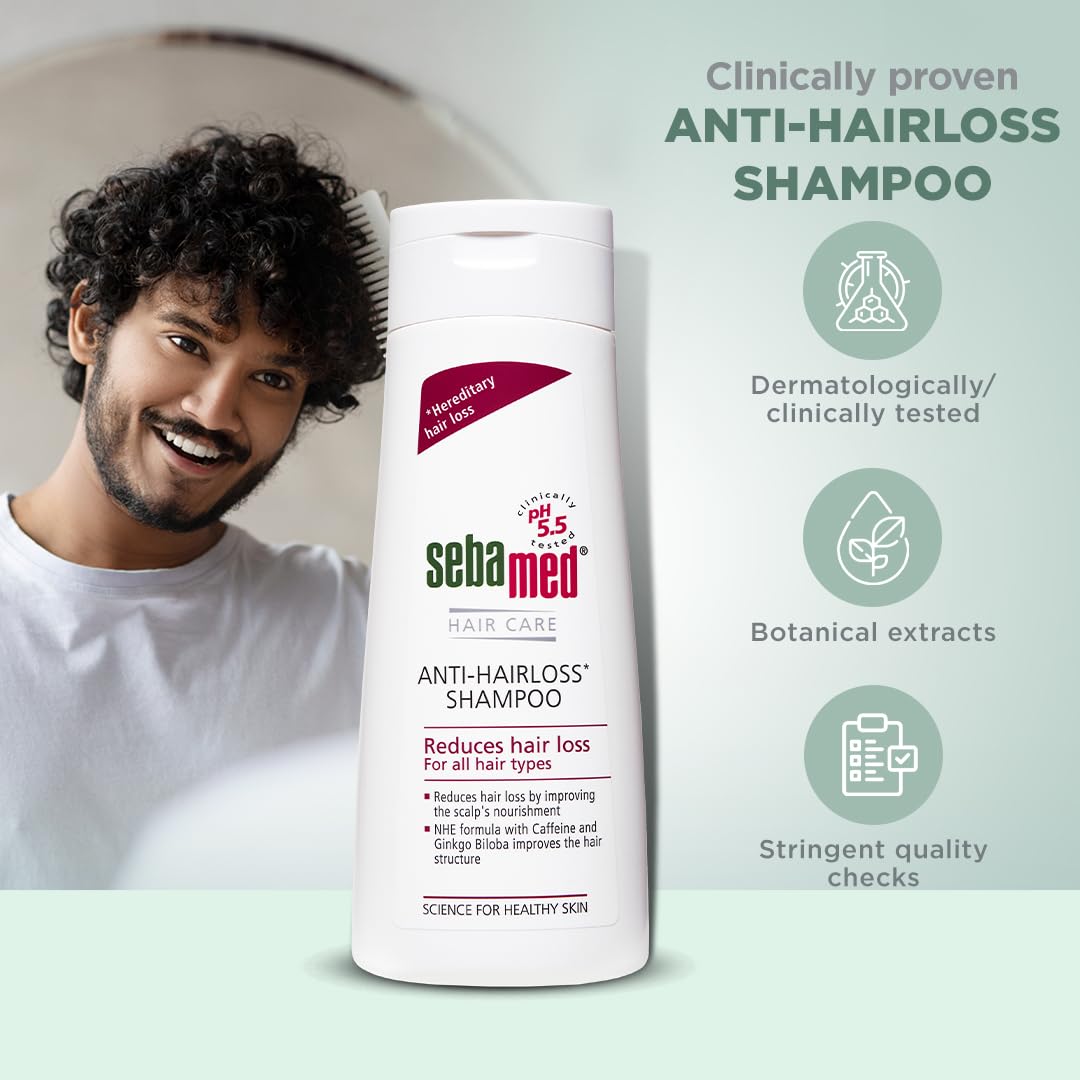 Sebamed Anti-hair Loss Shampoo - Clinically Proven To Reduce Hair Loss With NHE Formula & Caffeine Ph 5.5