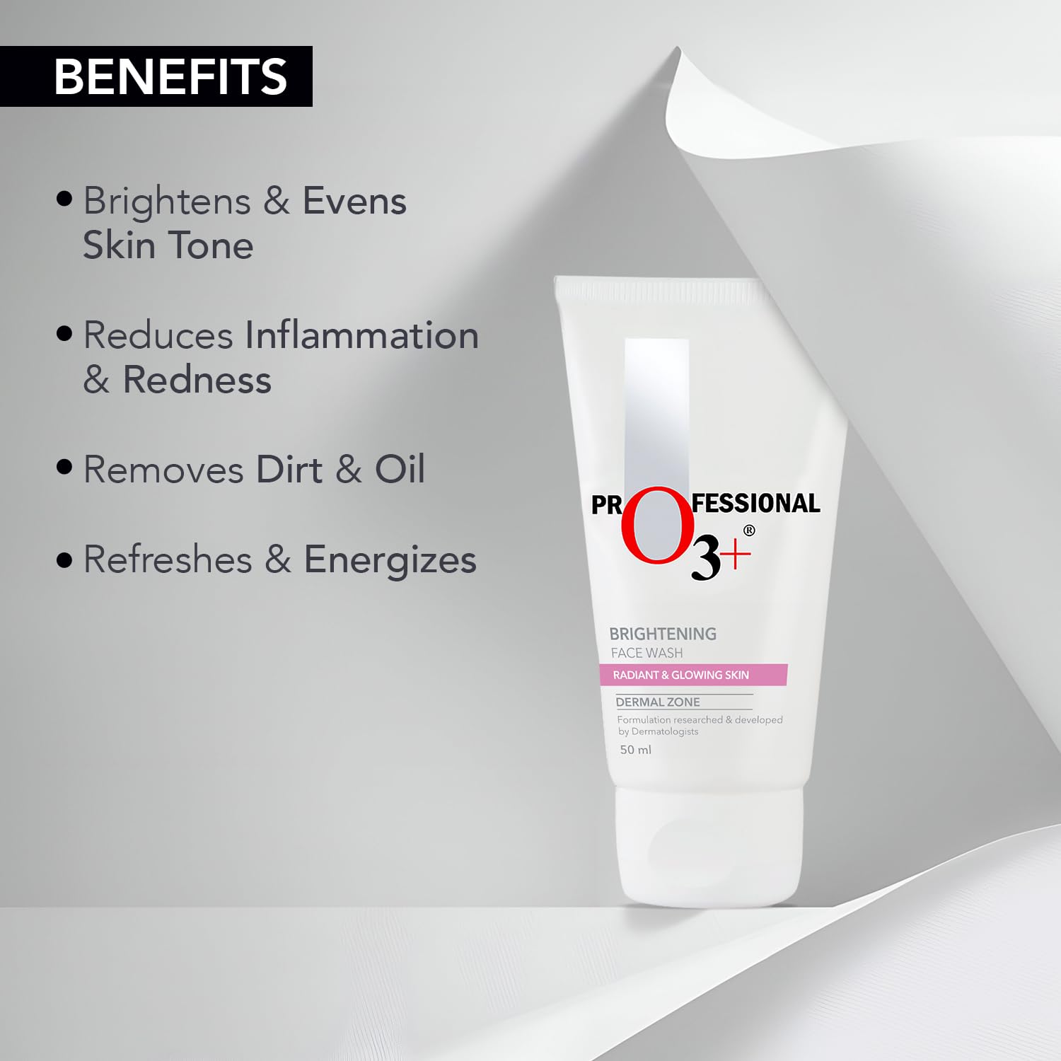 O3+ Brightening & Whitening Face Wash with Cucumber and Aloe Vera Extracts For Sensitive & All Skin Type