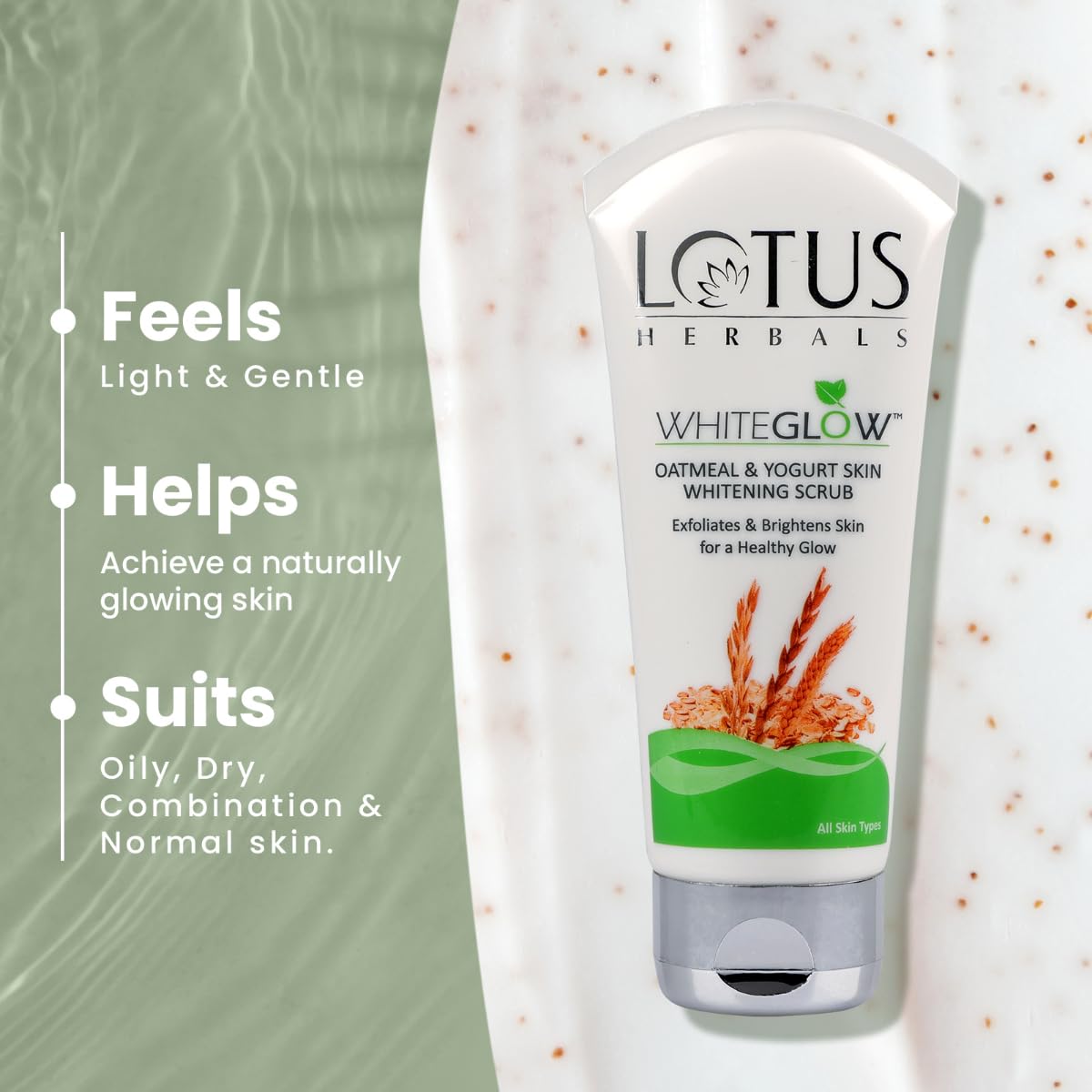 WhiteGlow Skin Brightening Oatmeal & Yogurt Scrub