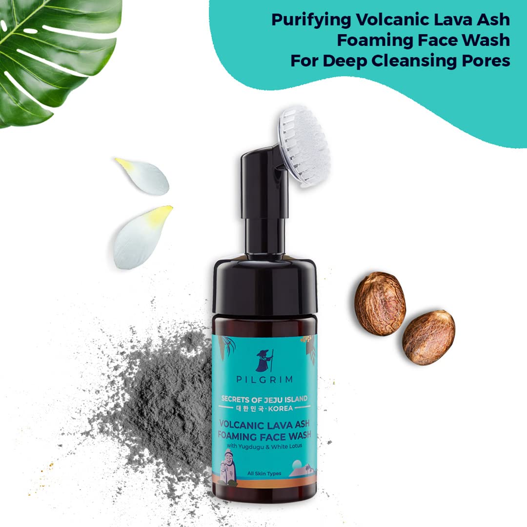 Volcanic Lava Ash Foaming Face Wash With Brush