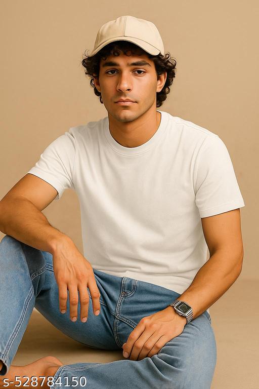 White Regular Fit T-shirt with Soft Cotton Fabric