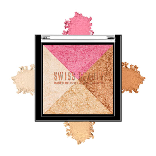 Mini Baked Shimmer Blusher And Highlighter Palette