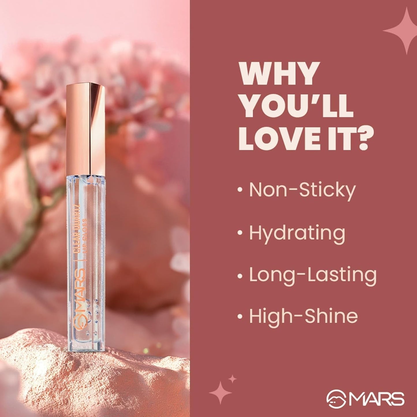 Clear Quartz Tinted Lip Gloss Hydrating & High Shine