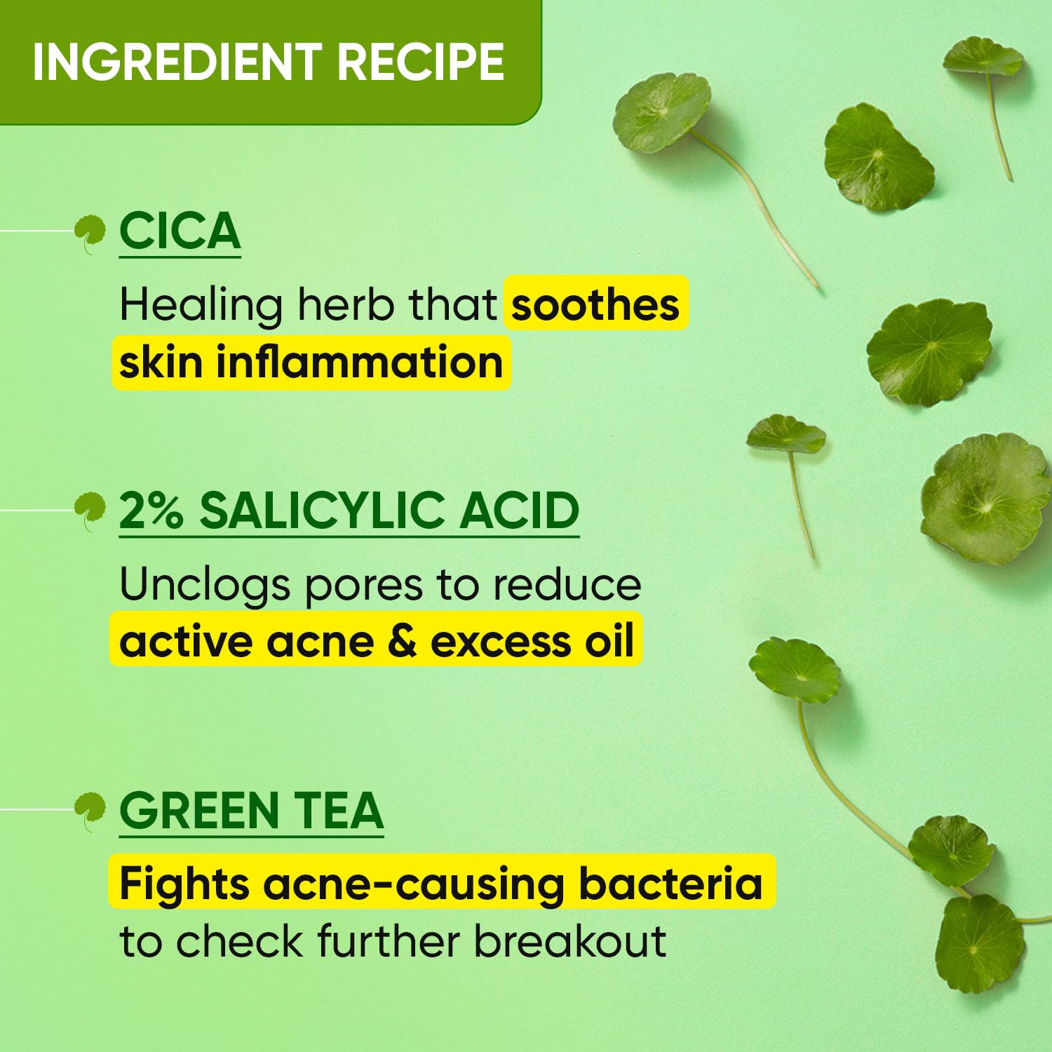 2% सैलिसिलिक एसिड के साथ CICA फेस वॉश