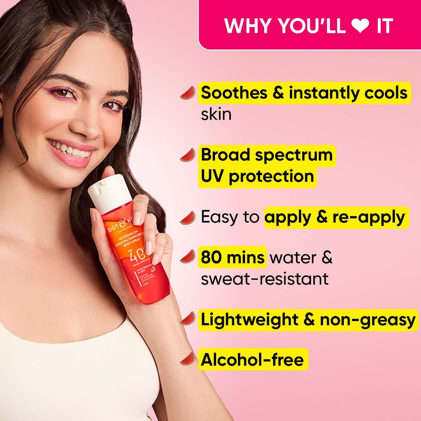 Watermelon Cooling Sunscreen Body Spray SPF 40