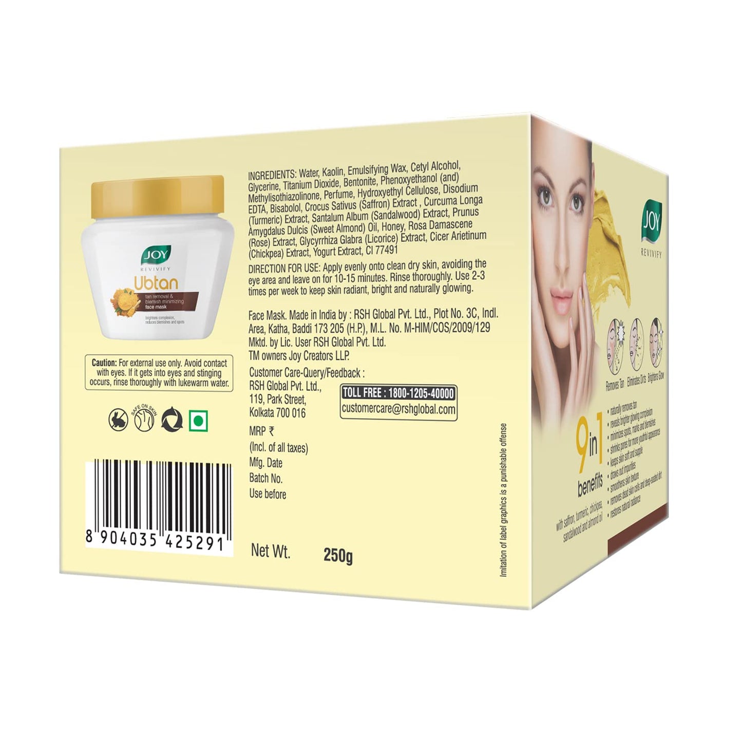 Ubtan Tan Removal Face Pack With Saffron