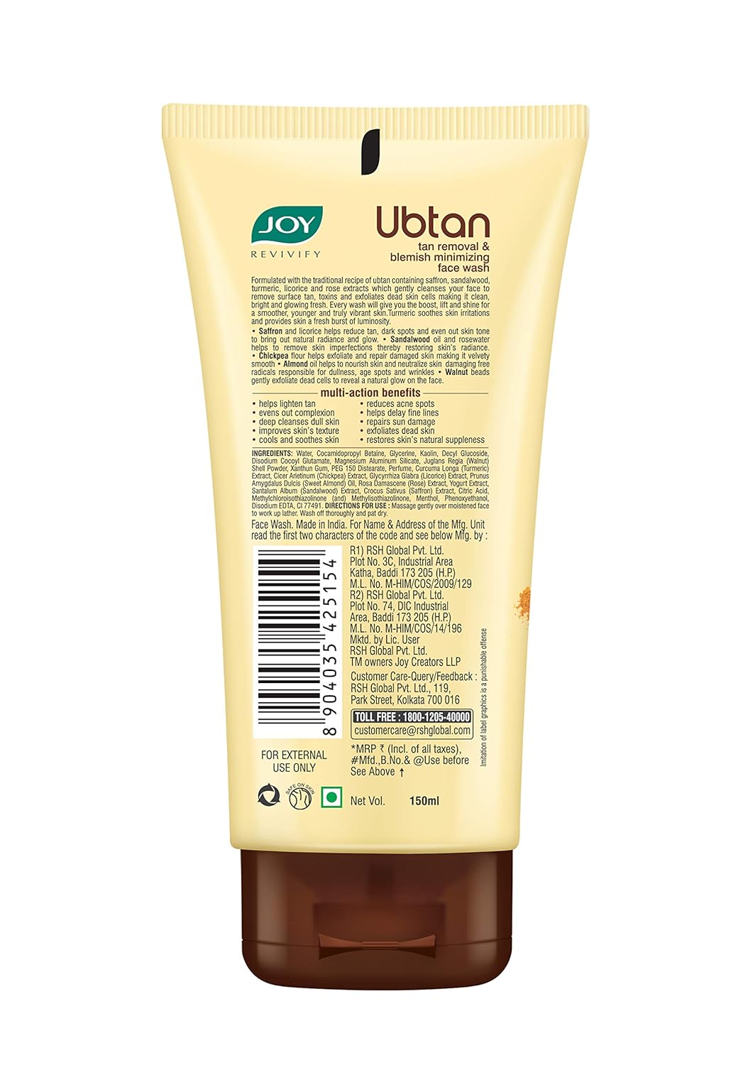 Tan Removal Ubtan Face Wash With Turmeric