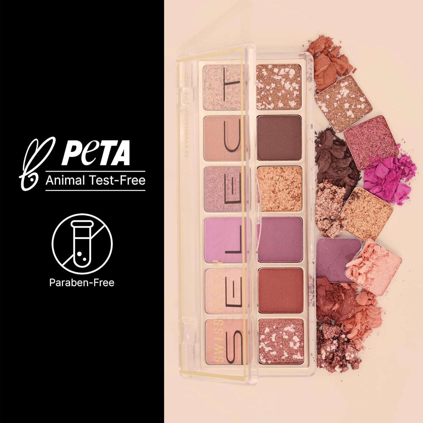 12 Shades Eyeshadow Palette with Mattes and Shimmers