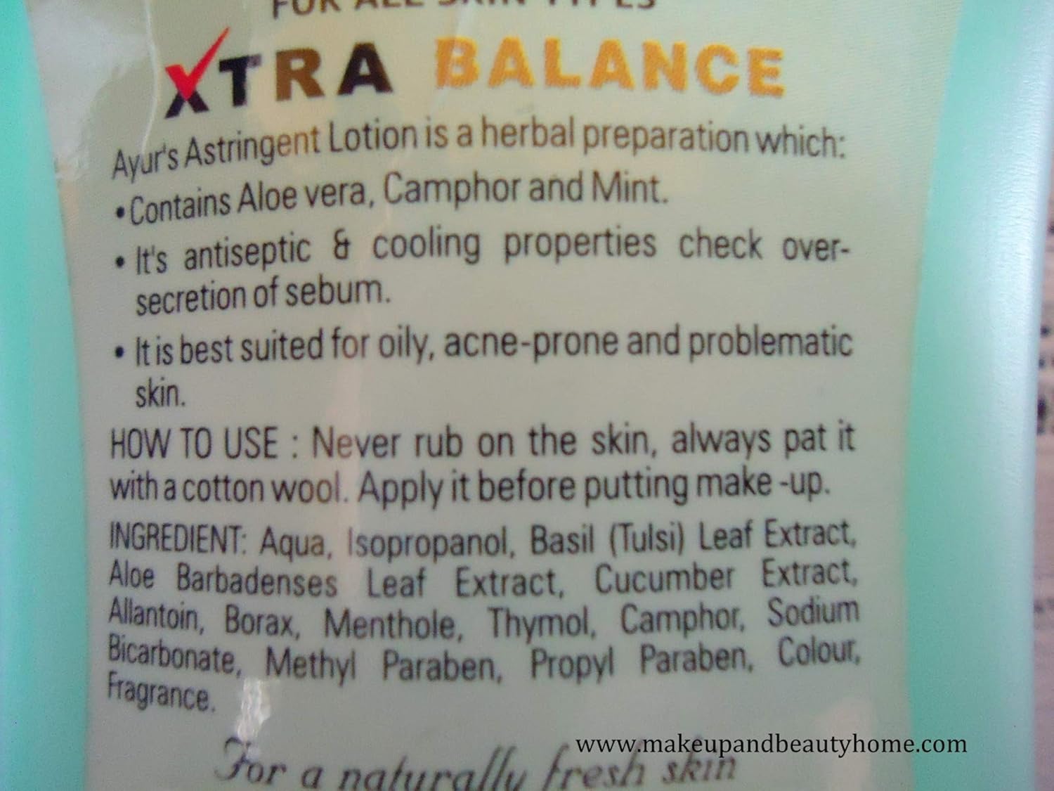 Herbal Astringent with Aloe Vera