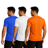 Printed Men Solid Round Neck Polyester T-Shirt (Pack of 3)