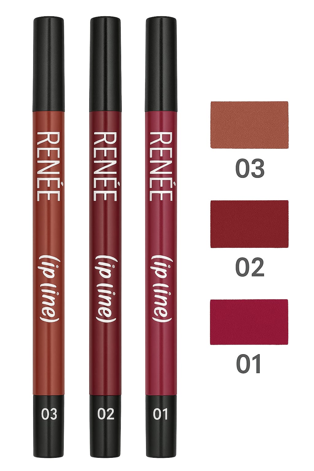 RENEE Define Matte Pencil Lip Liner - pack of 3