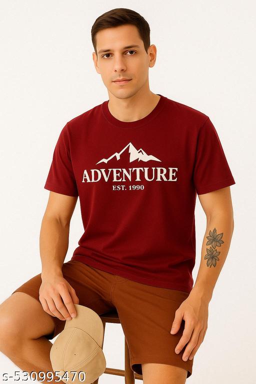 Maroon Adventure Printed T-Shirt