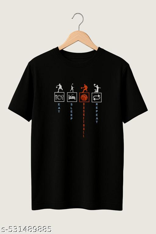 Premium Cotton Printed T-Shirt with Basketball Design