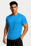 Men Solid Round Neck Polyester T-Shirt