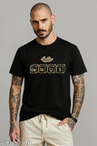 Black Cotton Graphic T-Shirt with 'Hello Genius' Design