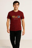 Men's Maroon Vacation Vibes Graphic Cotton T-Shirt