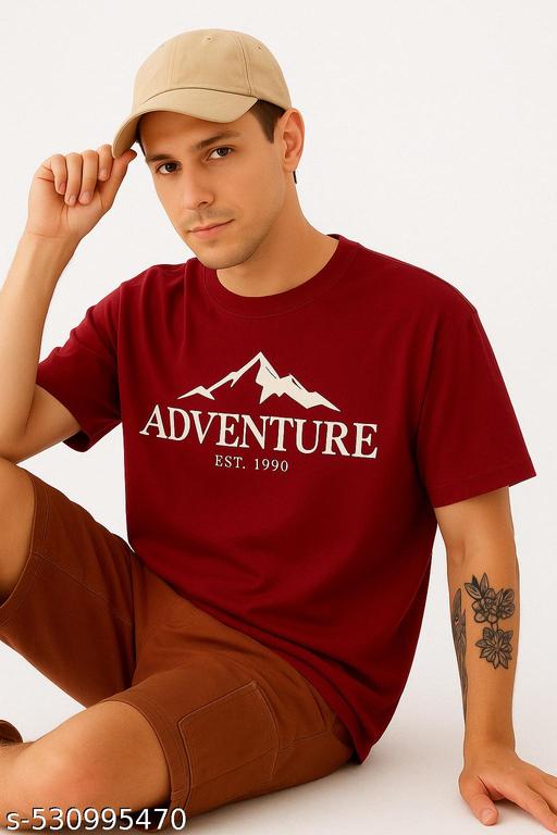 Maroon Adventure Printed T-Shirt