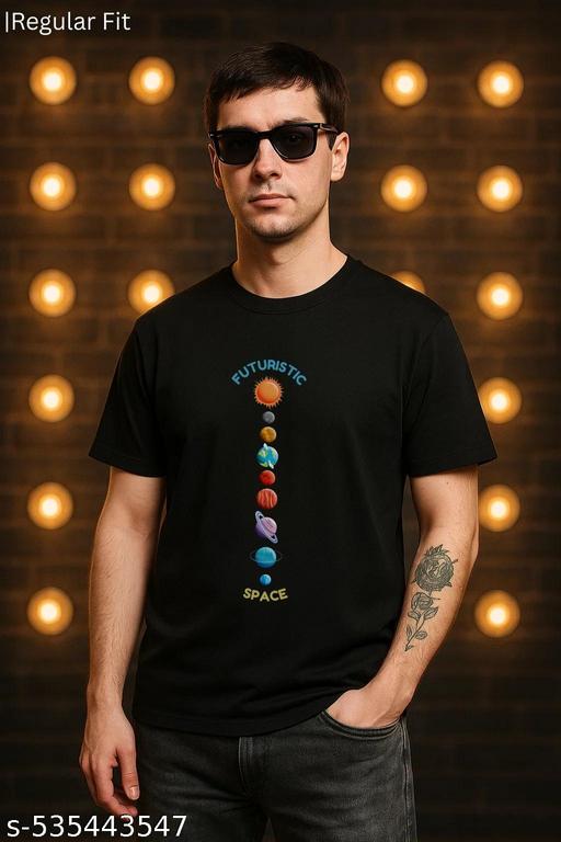 Back Printed T-Shirt with Half Sleeves
