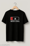 Men's Funny Printed Black T-Shirt for Chai Lovers